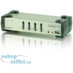 Aten CS-1734B-A7-G 4-Port USB 2.0 KVMP Switch OSD, 4x USB Cables, 2-port Hub, Audio – Hledejceny.cz