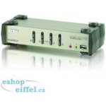 Aten CS-1734B-A7-G 4-Port USB 2.0 KVMP Switch OSD, 4x USB Cables, 2-port Hub, Audio – Zboží Živě