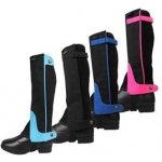 QHP Dětské minichaps velurová kůže barevné černo-tyrkysové – Zboží Dáma