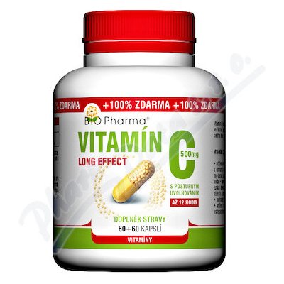 BIO-Pharma Vitamín C 500 mg long effect 120 kapslí – Zboží Mobilmania