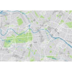 Magnetická mapa Berlína, detailní, barevná (pozinkovaný plech) 94 x 67 cm