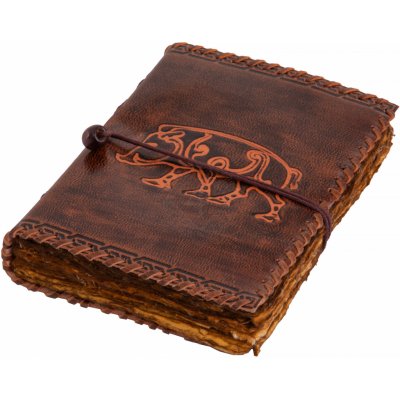 Lord of Battles Kožený zápisník s patinovaným papírem a symbolem kompasu – Zboží Živě