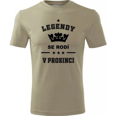 Tričko Legendy se rodí v prosinci originální dárky pro muže khaki – Hledejceny.cz