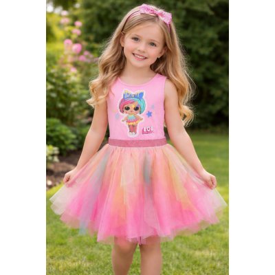 Sun City dčí šaty L.O.L. tylové barevná sukně světle růžové – Zboží Dáma