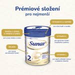Sunar Premium 2 HMO pokračovací kojenecké mléko 700 g – Hledejceny.cz