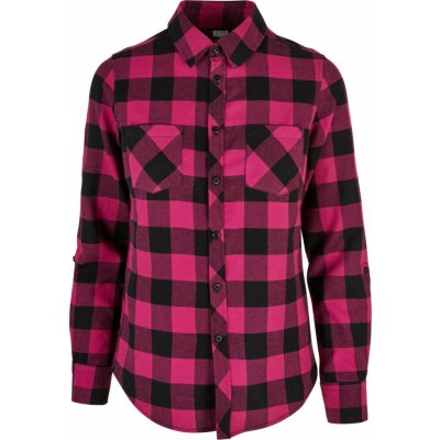 Ladies Turnup Checked Flanell shirt wildviolet/black – Zboží Dáma