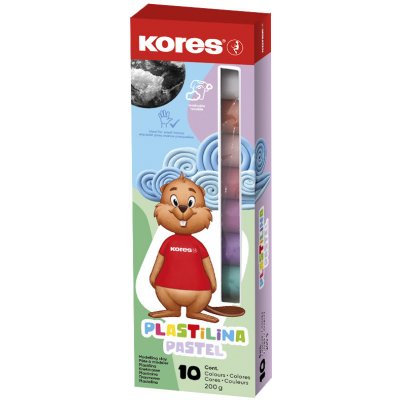 KORES Plastelína Pastel (modelína), 10 pastelových barev 200 g