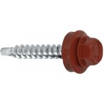 Samořezný střešní farmářský šroub KLIMAS 4,8 x 25 SW8 RAL 3009 Oxidovaně červený s podložkou EPDM (250 ks/bal) – HobbyKompas.cz
