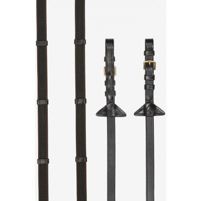 LeMieux Pogumované protiskluzové otěže Rubber Grip Continental Reins hnědá /Brass Drezurní – Hledejceny.cz