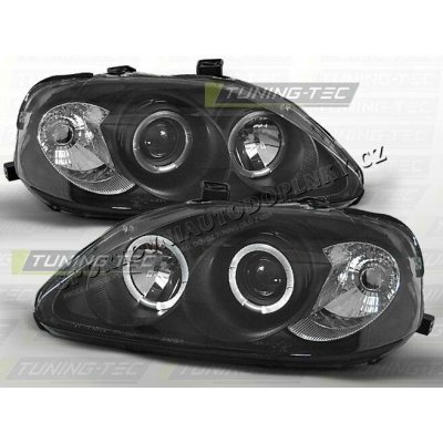 HONDA CIVIC 1999-01 PŘEDNÍ ČÍRÁ SVĚTLA ANGEL EYES BLACK – Hledejceny.cz