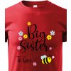 Dětské tričko dětské tričko s potiskem Big sister to bee červená