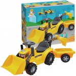 Ecoiffier s prívesom Backhoe Ride on Maxi Abrick s bagrom a nakladačom 8 maxi kociek – Sleviste.cz