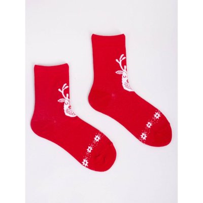 YO Ponožky SKA-X048U červené se sobem – Zboží Mobilmania