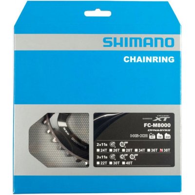 SHIMANO Převodník 38z. M8000 XT 38/28z. černý 96mm