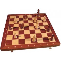Drevene sachy Šachy turnajové č.5 s intarzovanou šachovnicí