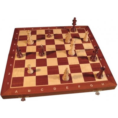 Drevene sachy Šachy turnajové č.5 s intarzovanou šachovnicí