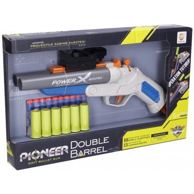 Wiky Puška Pioneer Double Barrel s pěnovými náboji a patronami 37 cm – Hledejceny.cz