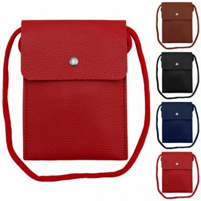 Kapsička PU na cestovní pas se šňůrkou na krk (mix 4 barev) – Zboží Dáma