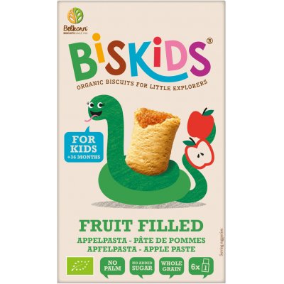 BISkids BIO měkké dětské sušenky s jablečným pyré bez přidaného cukru 33% ovoce 120 g – Sleviste.cz