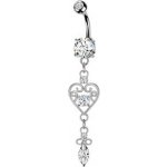 Šperky4U Visací piercing do pupíku srdíčko WP0134 – Hledejceny.cz