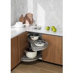 Cemux Corner Style rohová police s tlumením 900 mm chrom/šedé dno pravá – Zboží Dáma