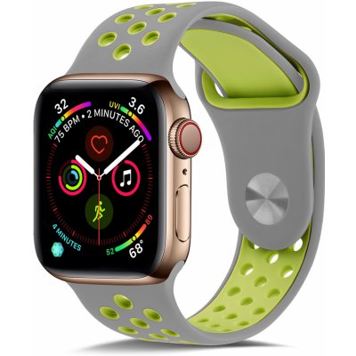 Bomba Sportovní silikonový řemínek pro Apple Watch Velikost ciferníku Apple watch: 42/44/45mm, Barva řemínku: Šedá - neonová SN10-42_45MM-GRAY_YELLOW – Zbozi.Blesk.cz