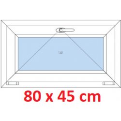Soft Plastové okno 80x45 cm, sklopné, Ořech