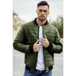 DStreet bunda pánská prošívaná bomber jacket TX2211 Khaki – Sleviste.cz