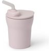 Dětská láhev a učící hrnek Miniware Hrneček s brčkem 1-2-3! Cotton Candy