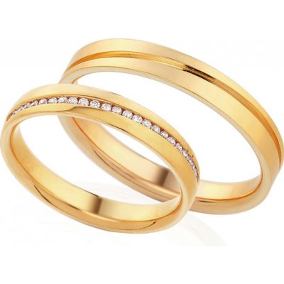 iZlato Forever prsteny s rytinou a linií lab-grown diamantů IZOBLG001 – Zboží Mobilmania