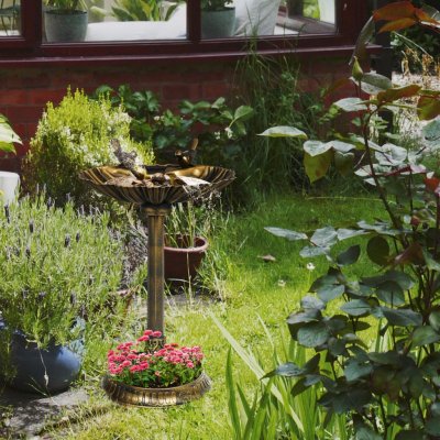 Outsunny Pítko pro ptáky se 2 ptáčky, bronzový vzhled – Zboží Mobilmania