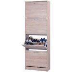 Idea Botník LINZ 4 výklopy dvouřadý dub sonoma – Zboží Mobilmania