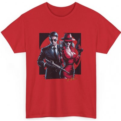 Styloví agenti Akce s elegancí Unisex tričko s potiskem Red – Sleviste.cz