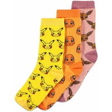CurePink: pánské ponožky Pokémon: Iconic Characters vícebarevná bavlna