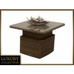 DEOKORK Ratanový stůl výsuvný jídelní/odkládací 100 x 100 cm BORNEO LUXURY hnědá – Hledejceny.cz