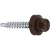 Samořezný střešní farmářský šroub KLIMAS 4,8 x 35 SW8 RAL 8017 Čokoládově hnědý s podložkou EPDM (250 ks/bal)