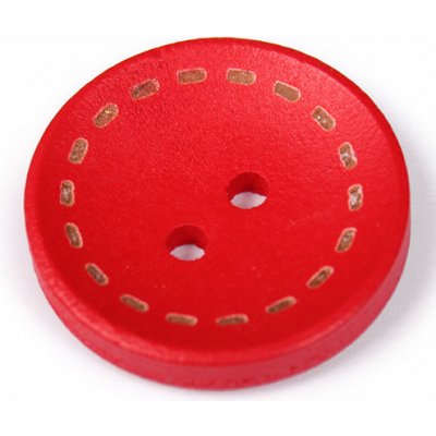 Knoflík dřevěný 20mm circle červený – Zboží Mobilmania