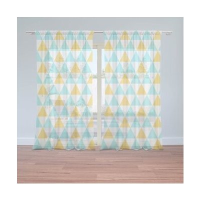 Sablio Záclony Dvoubarevné trojúhelníky: 2ks 150x250cm – Hledejceny.cz