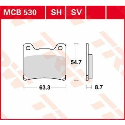 TRW MCB530SH sintrované zadní brzdové destičky na motorku