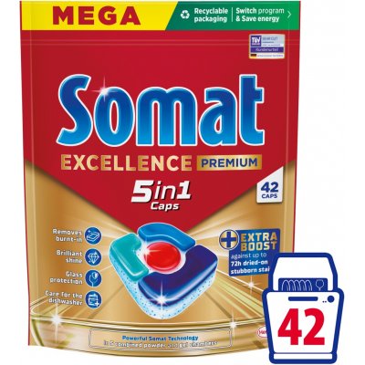 Somat tablety do myčky Excellence Premium 5v1 42 ks – Hledejceny.cz