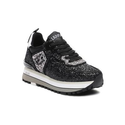 Liu Jo sneakersy Maxi Wonder Glitter 24 BF3013 TX007 černá – Zboží Mobilmania