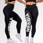 Nebbia Fitness legíny s vysokým pasem GLUTE CHECK 613 černé – Zboží Dáma