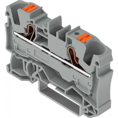 WAGO Svorka 2206-1201 2vodičová průchozí s ovládacím tlačítkem 6 mm², šedá 2206-1201 – Zboží Mobilmania