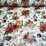 Vánoční bavlněná látka, metráž, šíře 160 cm, Lampa a Skleničky – Hledejceny.cz