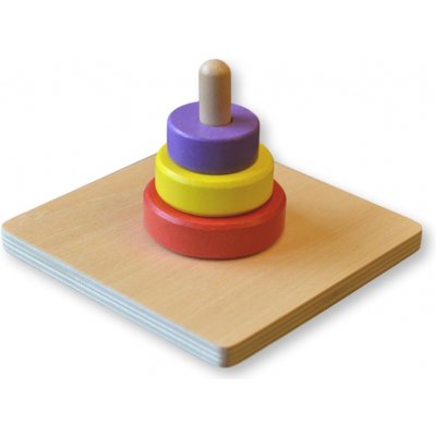 Montessori Tři barevné kruhy na kolíku – Zboží Mobilmania