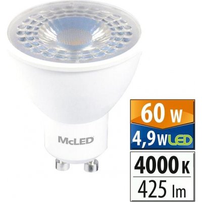 McLED LED GU10, 4,9W, 4000K, 425lm – Zbozi.Blesk.cz