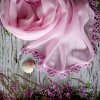 Šátek společenský šál šátek s krajkou Fialkovo-růžová Amelia