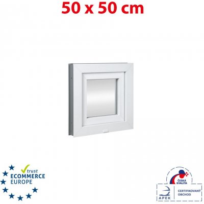 Okna Hned Plastové okno 50x50 cm bílé sklopné – Hledejceny.cz
