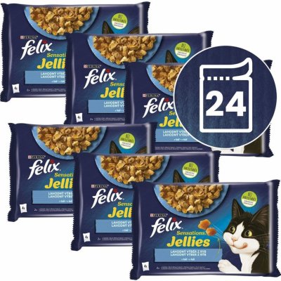 Felix Sensations Jellies lahodný výběr z ryb v želé 24 x 85 g – Zboží Mobilmania