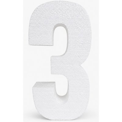 1Mcz 3D polystyrenové číslo 3 k aranžování 28x14x5cm 45955 – Zboží Mobilmania